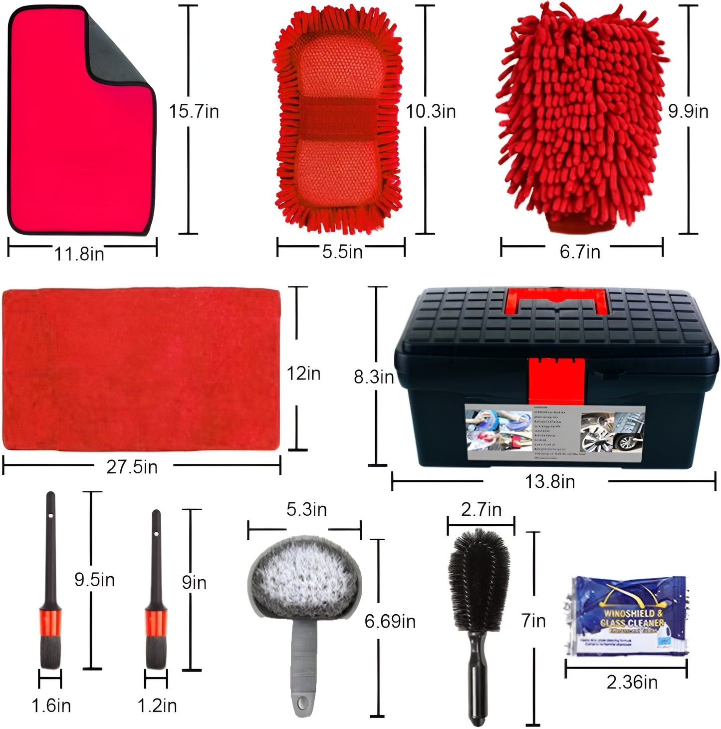 Car Interior Cleaning Kit - Car Cleaning Kit & Car Wash Kit-Car Wash Cleaning Tools Kit with Car Wash Brush Mop and Microfiber Towels