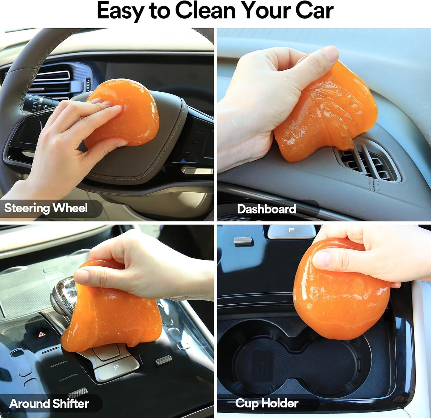 Car Cleaning Gel Yellow and Car Cleaning Putty Orange Bundle