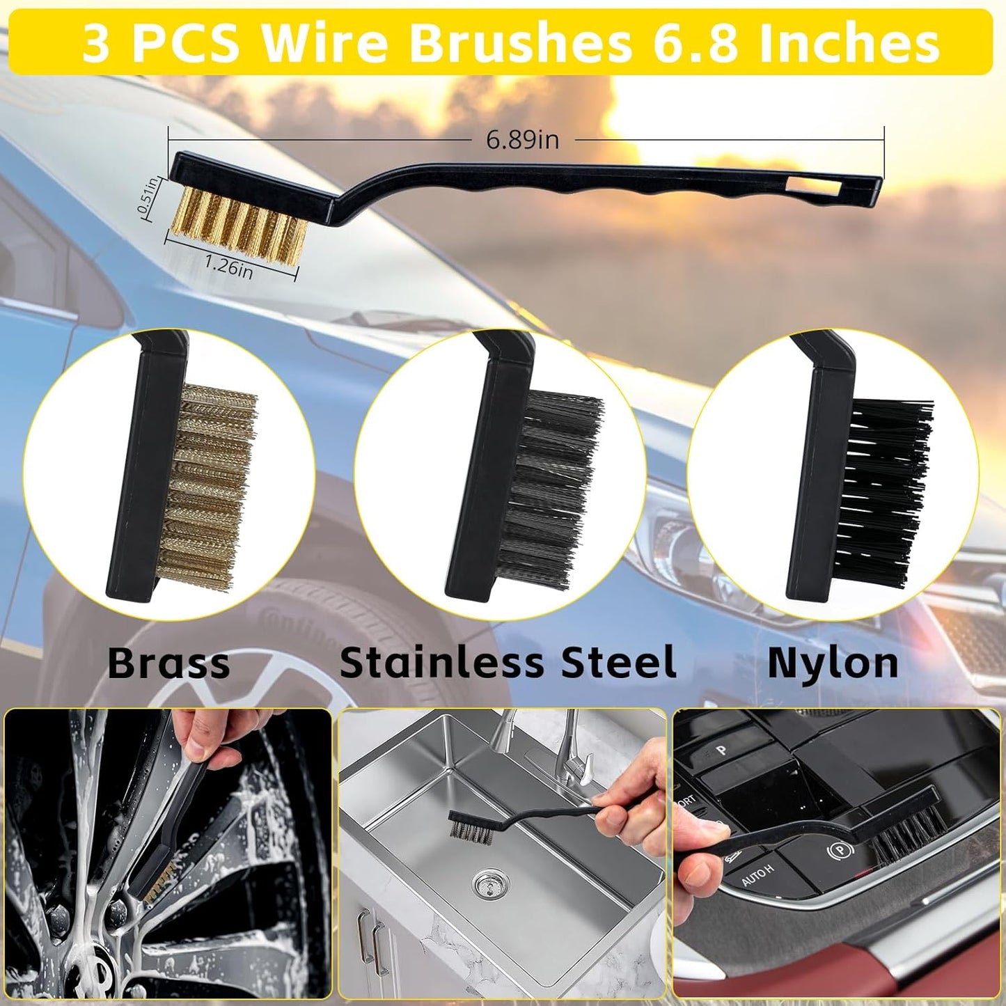 18Pcs Car Cleaning Kit,Car Detailing Kit Interior,Car Interior Detailing Auto Detailing Drill Brush Set for Car Wash Brush Kit Interior Exterior Wheel Cleaning