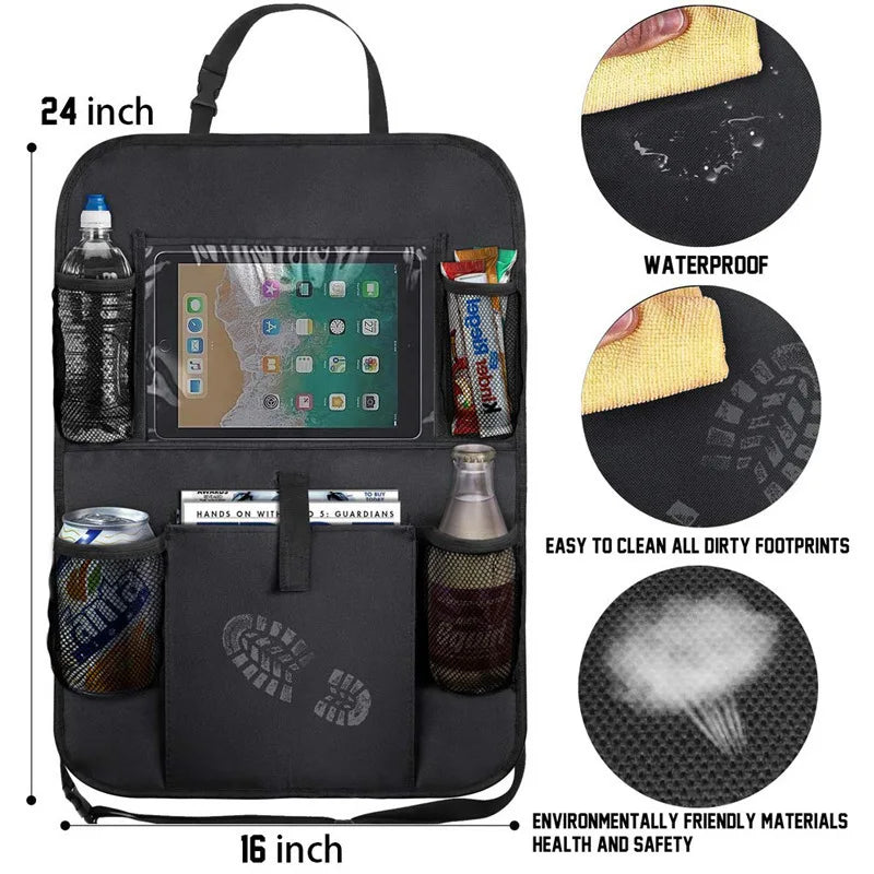 Car Organizer Multi-Pocket Car Auto Phone Pocket Pouch Car Back Seat Organizer Protector Hanging Storage Bag